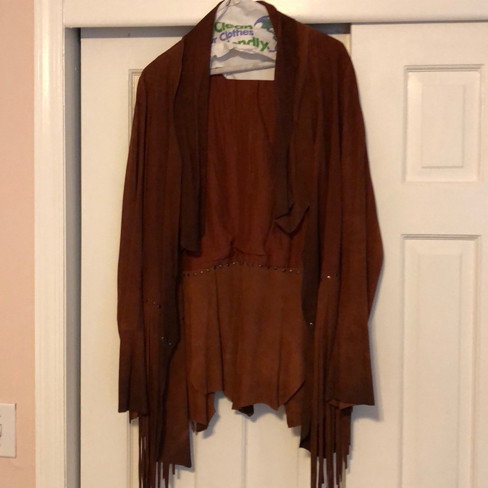 Burgundy suede free people festival jacket
